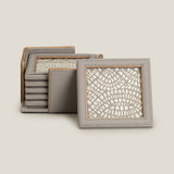 Orbit Grey Emb. Coaster Set of 6