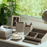 Orbit Grey Emb. Desk Set