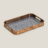 Leafscape Blue Rectangle Serving Tray