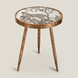 Luxe Leopard Clear & Gold Side Table