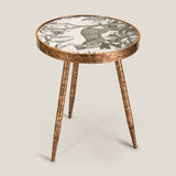 Luxe Leopard Clear & Gold Side Table