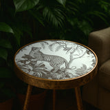 Luxe Leopard Clear & Gold Side Table