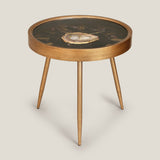 Jasper Brown Agate Clock Table