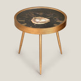 Jasper Brown Agate Clock Table