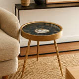 Jasper Brown Agate Clock Table