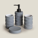 Velour Grey Bath Set of 4