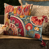 Aria Blue Emb. Cushion Cover