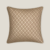 Lattice Beige & Gold Woven Cushion Cover