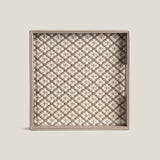 Lattice Beige & Grey Square Serving Tray