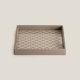 Lattice Beige & Grey Square Serving Tray