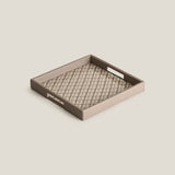 Lattice Beige & Grey Square Serving Tray