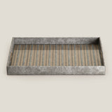 Lexus Grey & Dull Gold Placing Serving Tray