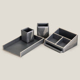 Lumina Beige & Grey Desk Set
