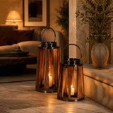 Brio Antique Gold & Brown Lantern L