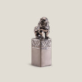 Foo Dog Silver Sculpture Small