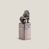 Foo Dog Silver Sculpture Small