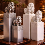 Foo Dog White Sculpture Large