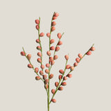 Light Red & Green Berry Branch Foam Flower
