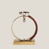 Swank Nickel & Gold Candle Holder