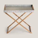 Lexus Grey & Dull Gold Butler Tray