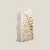 Fern White & Gold Vase Small