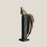Phoenix Grey & Gold Bird Sculpture