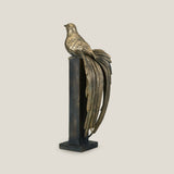 Phoenix Grey & Gold Bird Sculpture