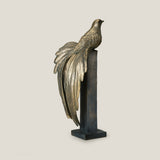 Phoenix Grey & Gold Bird Sculpture