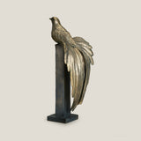 Phoenix Grey & Gold Bird Sculpture