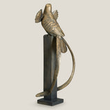 Simurgh Grey & Gold Bird Sculpture