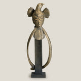 Simurgh Grey & Gold Bird Sculpture