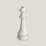 Queen Chesspiece White & Gold Decor