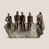 Men In Reflection Bronze & Grey Sculpture