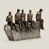 Men In Reflection Bronze & Grey Sculpture