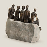 Men In Reflection Bronze & Grey Sculpture