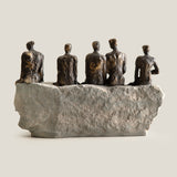 Men In Reflection Bronze & Grey Sculpture