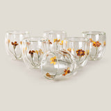 Botanic Bloom Yellow Glass Set of 4
