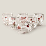 Botanic Bloom Red Glass Set of 4