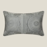 Spiral Blue Embroidered Cushion