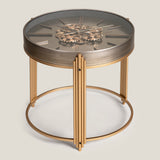 Chronoluxe Grey & Gold Clock Table
