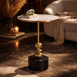 Crater White & Gold Side Table