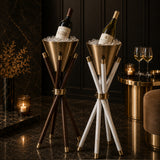 Moulin Walnut & Gold Wine Chiller