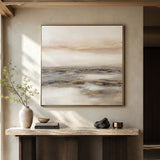 Dune Beige & Grey Framed Canvas