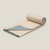 Velour Off-White & Blue Bedspread