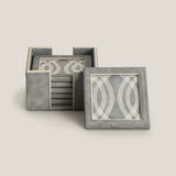 Orbis Loop Grey Coasters Set of 6