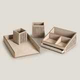 Aurum Beige & Gold Desk Set