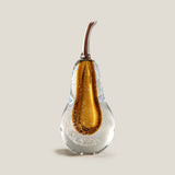 Mottle Amber Glass Pear Decor