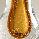 Mottle Amber Glass Pear Decor