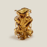 Froisse Amber Glass Vase