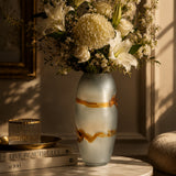 Stria Grey Glass Vase
